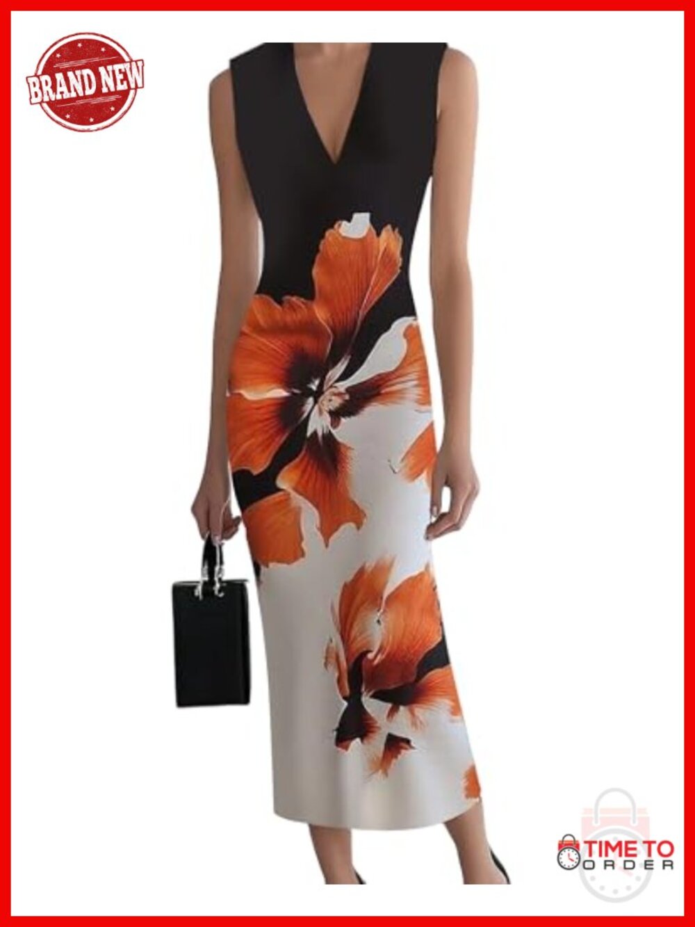 Sleeveless Bodycon Maxi Dress Halter Neck Floral Print Wedding Guest Party